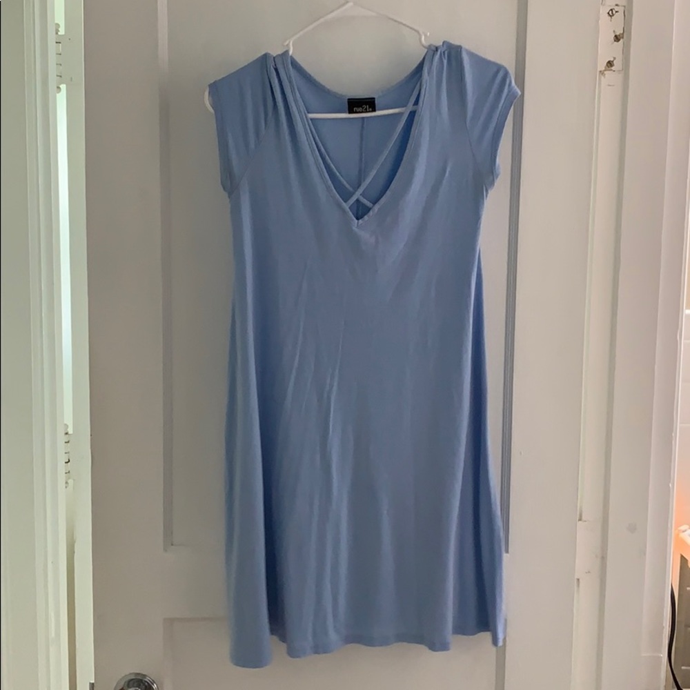 blue t-shirt dress